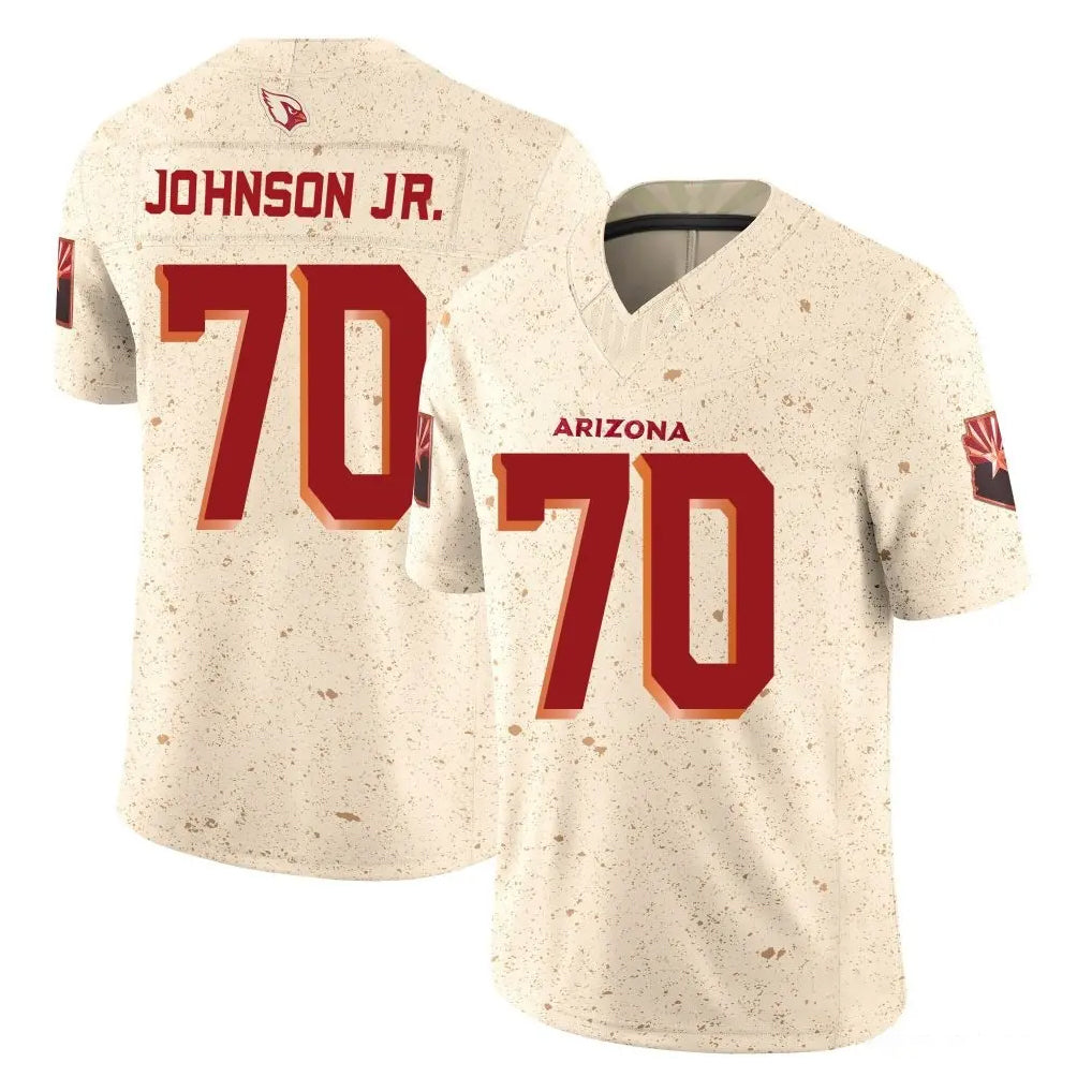 A.Cardinals #70 Paris Johnson Jr. Player Cream Rivalries Collection Vapor Limited Home Game CAdoa Stitched Jerseys