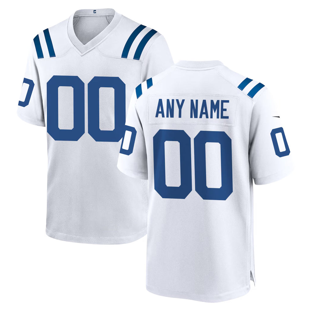 Custom IN.Colts White Home Game Any Name & Numbers CAdoa Stitched Jerseys
