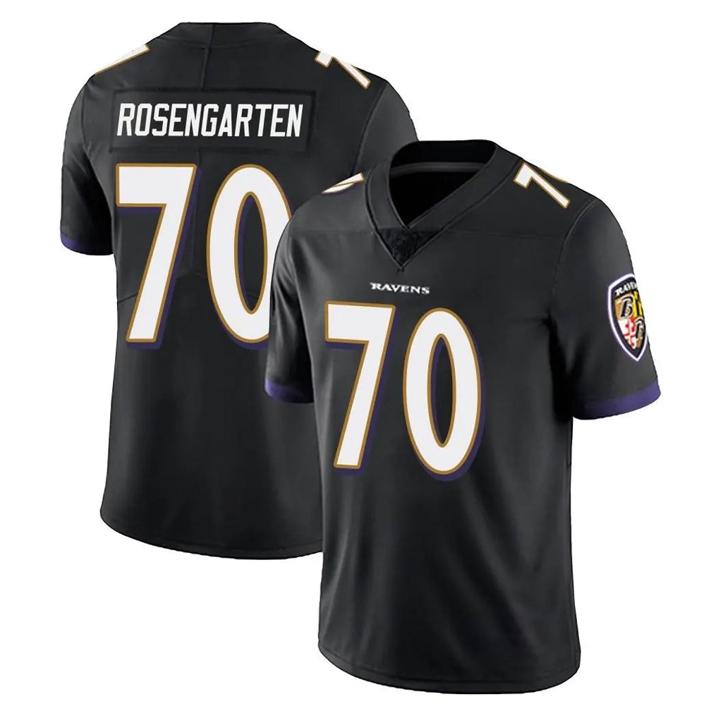 B.Ravens #70 Roger Rosengarten Player Black Vapor Untouchable Limited Home Game CAdoa Stitched Jerseys