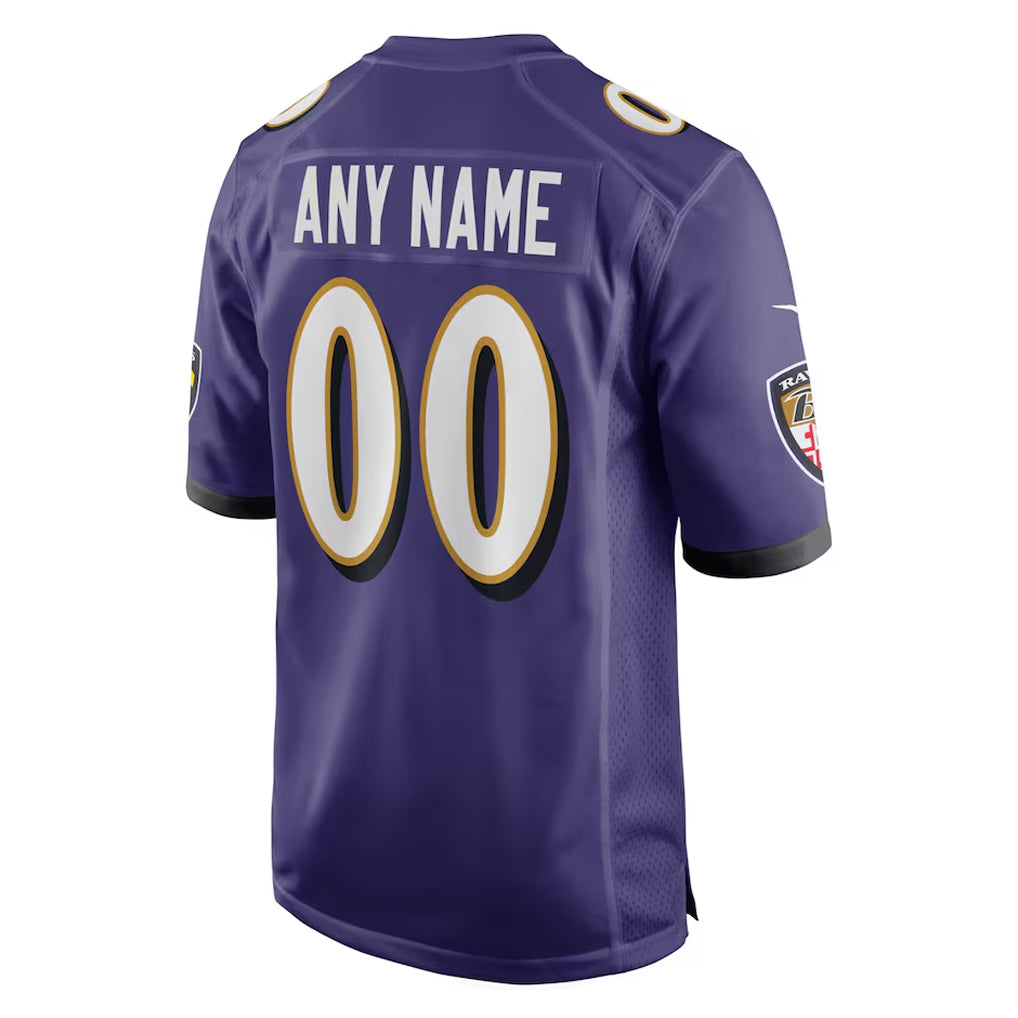 Custom B.Ravens Purple Alternate Home Game Any Name & Numbers CAdoa Stitched Jerseys