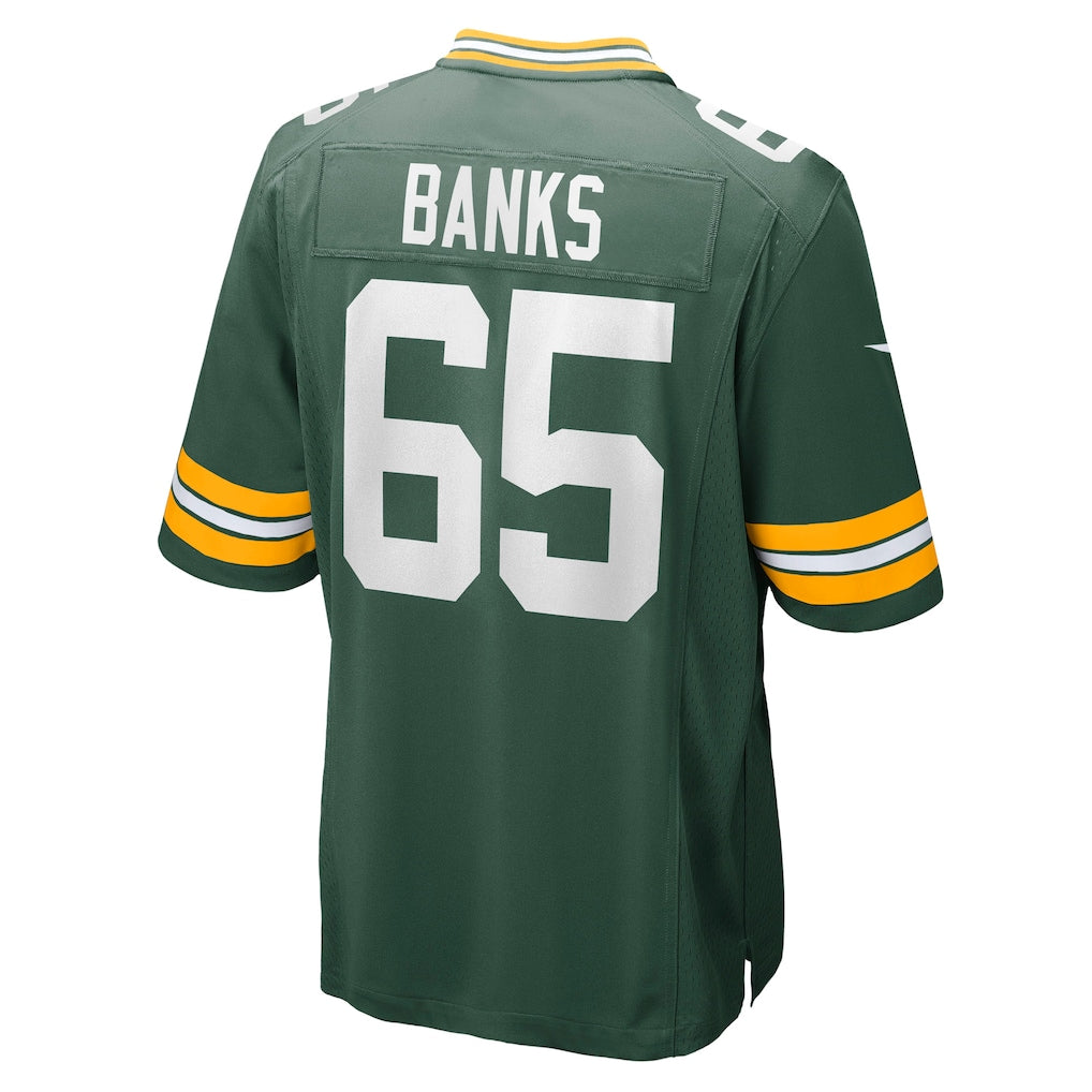 CAdoa GB.Packers #65 Aaron Banks Green Team Game Jersey