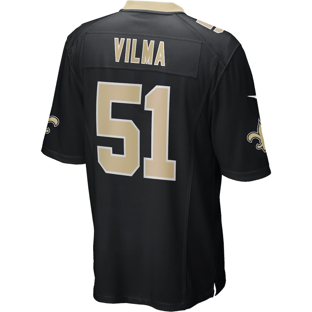 CAdoa NO.Saints #51 Jonathan Vilma Black Game Retired Player Jersey