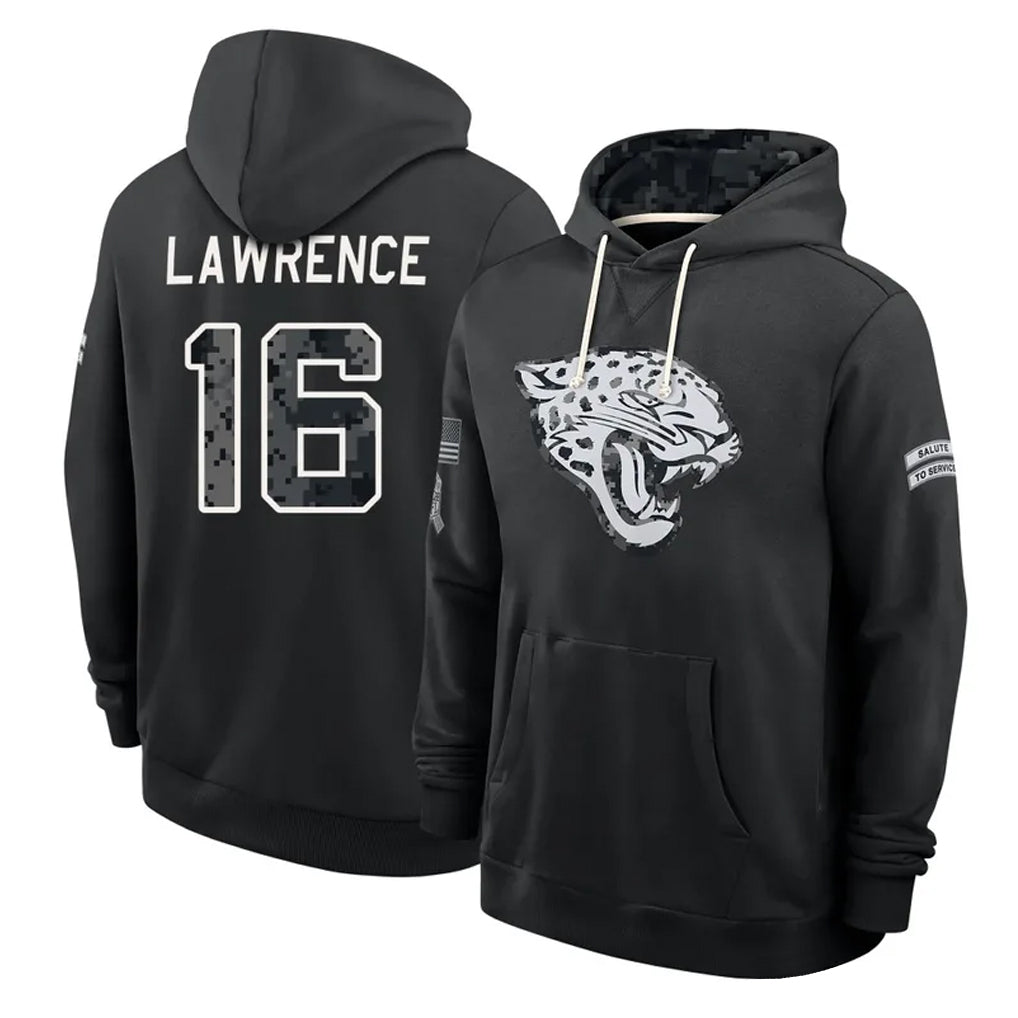 J.Jaguars #16 Trevor Lawrence Player 2026 Black Logo Pullover Hoodies Limited Game CAdoa Stitched Jerseys