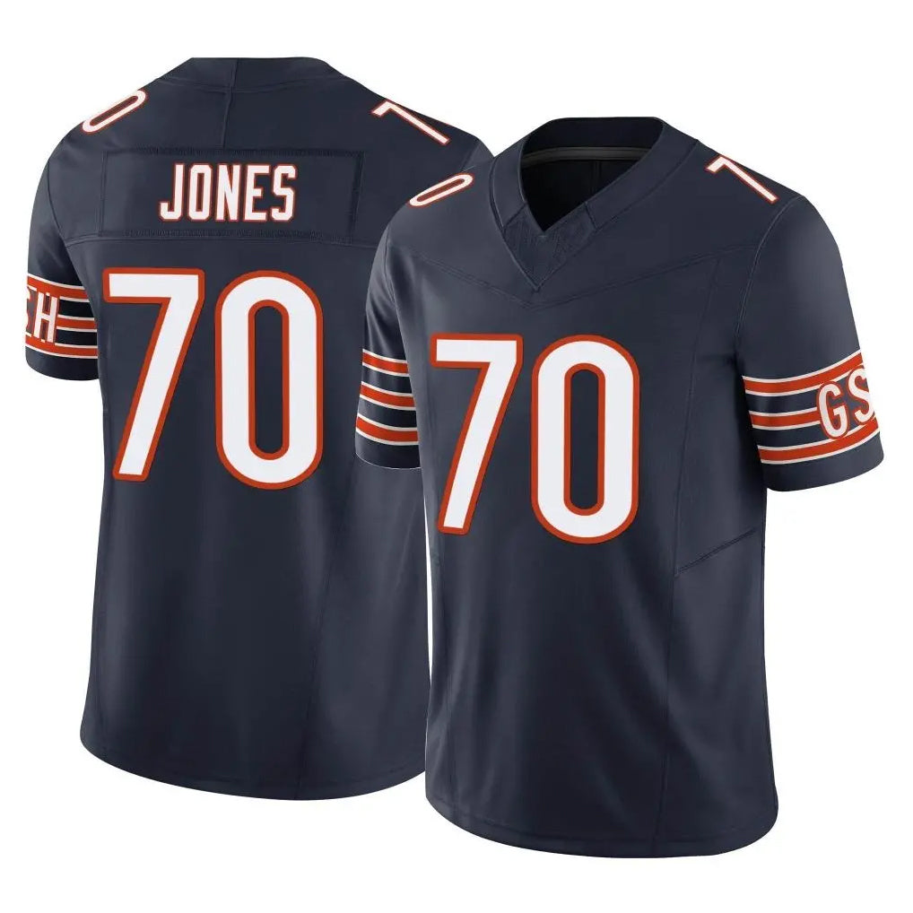 C.Bears #70 Braxton Jones Player Navy Vapor F.U.S.E. Limited Home Game CAdoa Stitched Jerseys