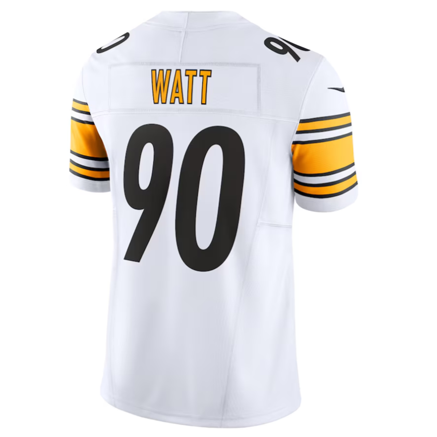 CAdoa #90 T.J. Watt Player P.Steelers White Vapor F.U.S.E. Limited Stitched Jersey