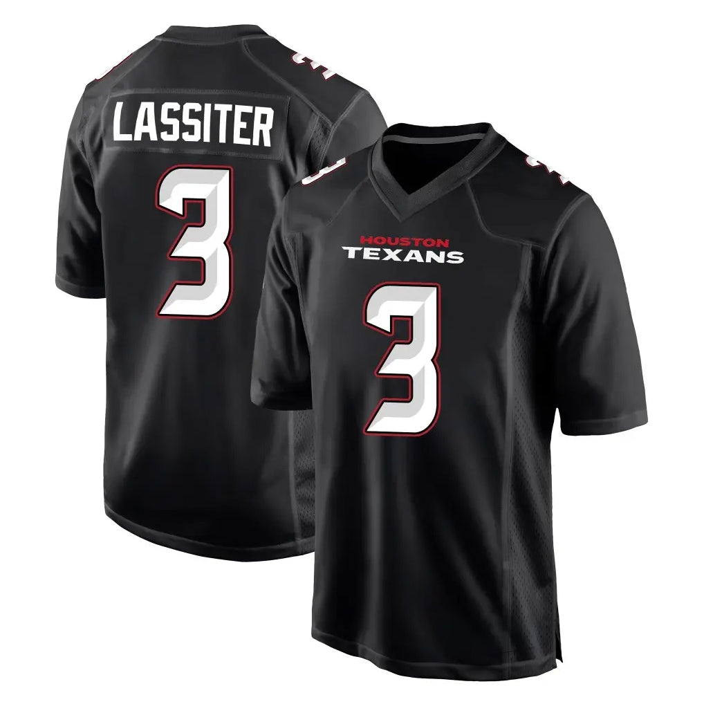 H.Texans #3 Kamari Lassiter Player Carbon Black Fashion Home Game CAdoa Stitched Jerseys