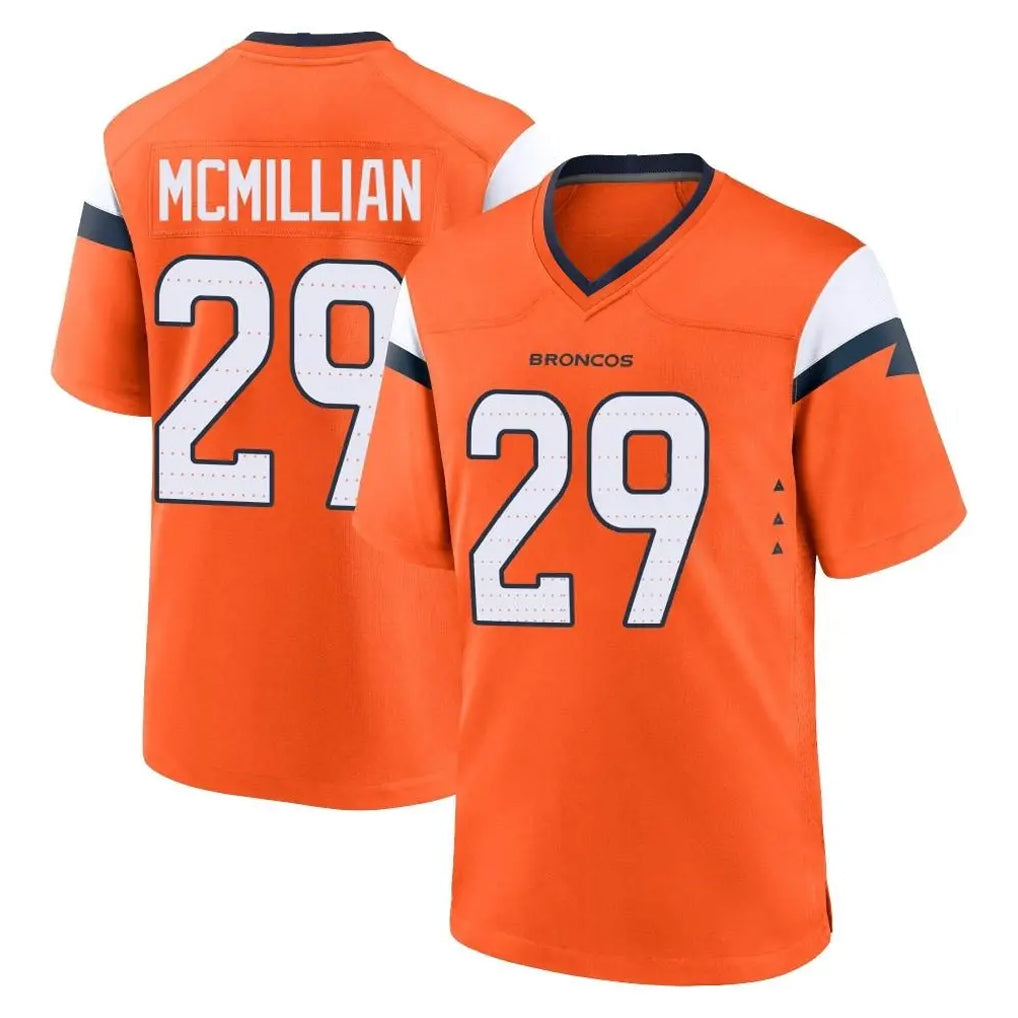 D.Broncos #29 Ja'Quan McMillian Player Orange Home Game CAdoa Stitched Jerseys