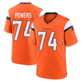 D.Broncos #74 Ben Powers Player Orange Home Game CAdoa Stitched Jerseys