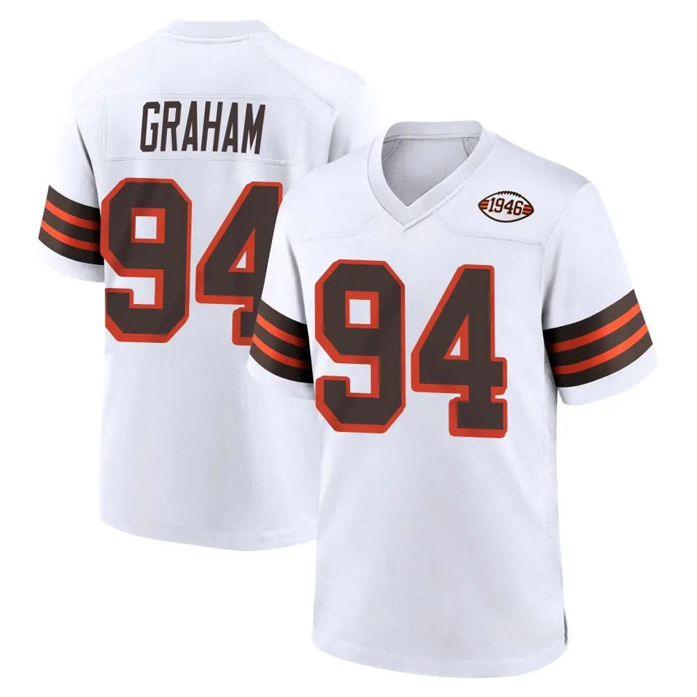C.Browns #94 Mason Graham Player White Alternate Home Game CAdoa Stitched Jerseys
