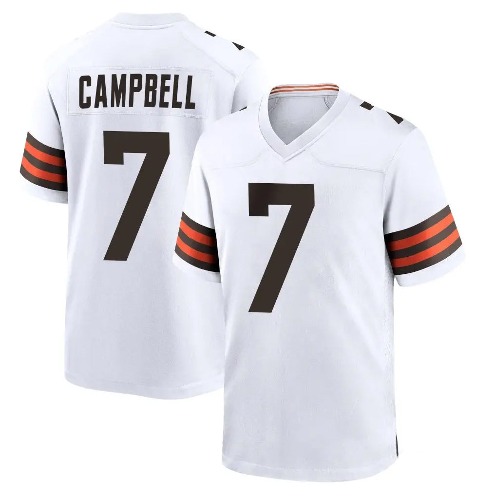 C.Browns #7 Tyson Campbell Player White Home Game CAdoa Stitched Jerseys