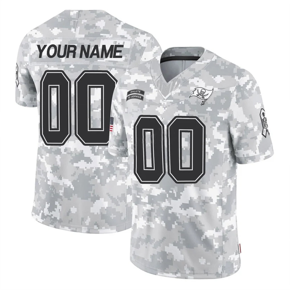 Custom TB.Buccaneers Arctic Camo Limited Salute To Service Home Game Any Name & Numbers CAdoa Stitched Jerseys