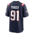 CAdoa NE.Patriots #91 Elijah Ponder Navy Team Game Jersey
