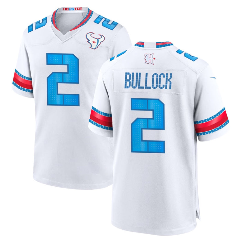H.Texans #2 Calen Bullock Player Whtie 2026 Rivalries Vapor Home Game CAdoa Stitched jerseys