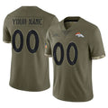 Custom D.Broncos Olive Salute To Service Limited Any Name & Numbers CAdoa Stitched Jerseys