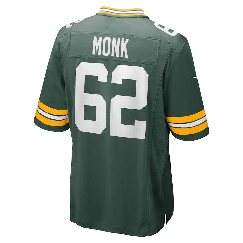 CAdoa GB.Packers #62 Jacob Monk Green Game Jersey