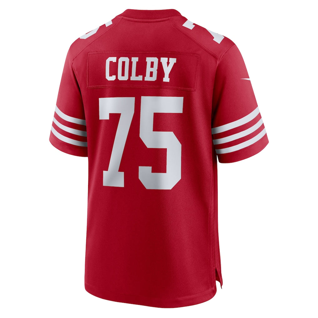 CAdoa SF.49ers #75 Connor Colby Scarlet Team Game Jersey