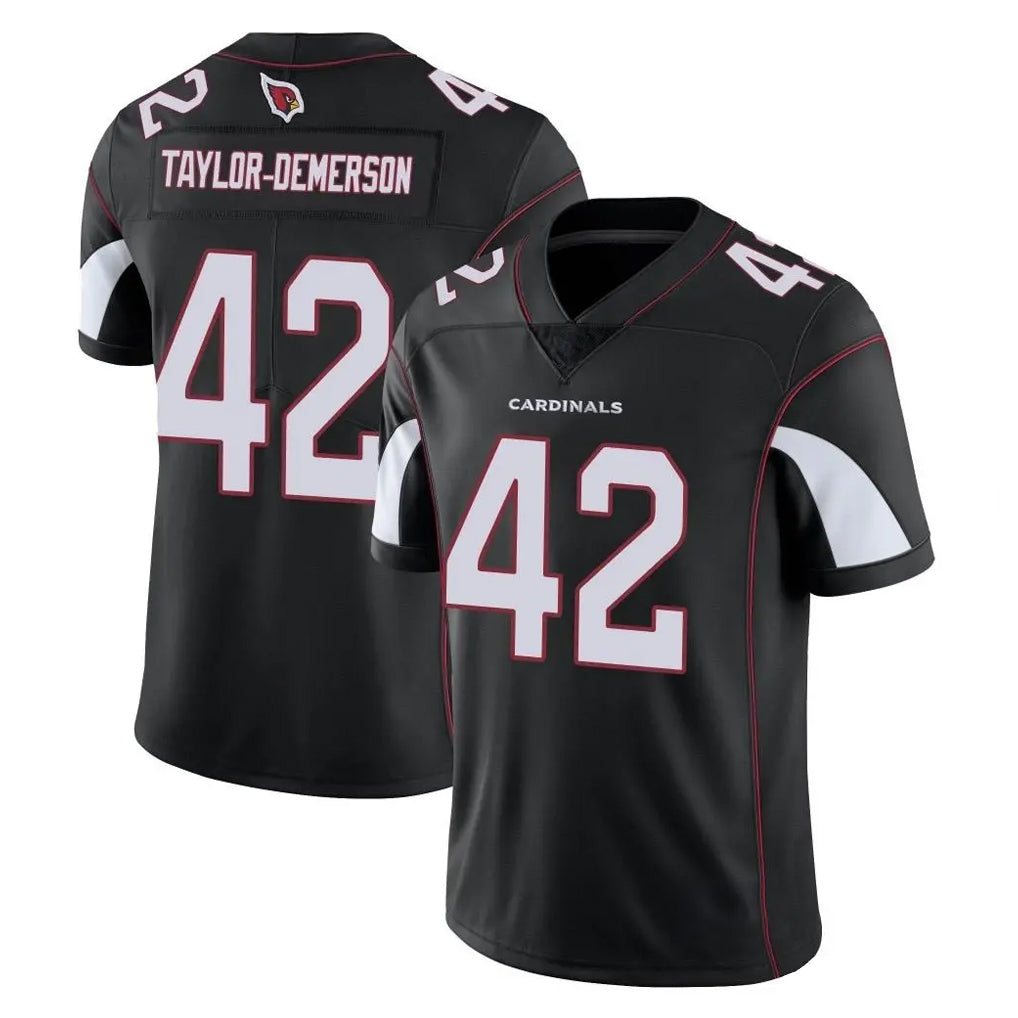 A.Cardinals #42 Dadrion Taylor-Demerson Player Black Vapor Limited Home Game CAdoa Stitched Jerseys