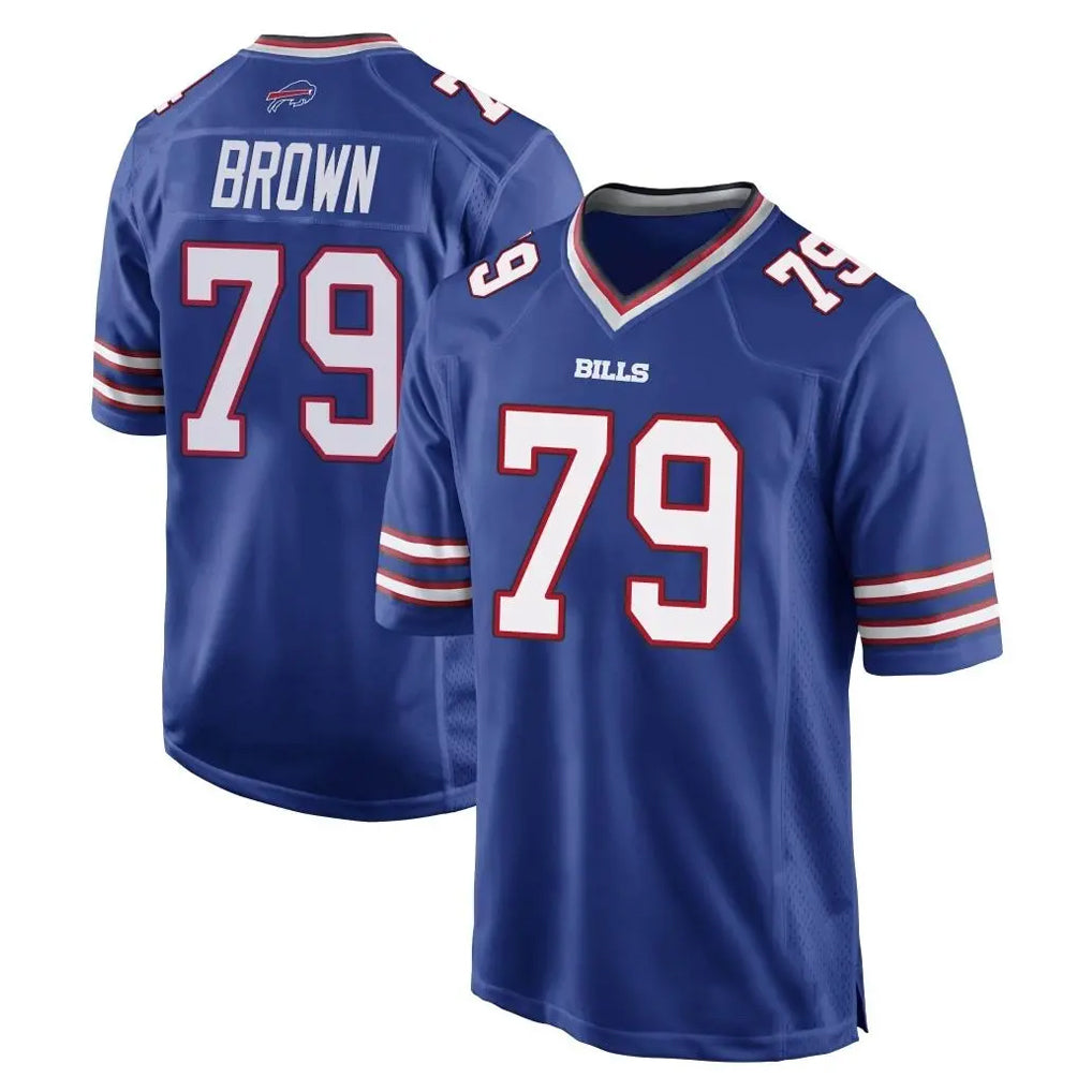 B.Bills #79 Spencer Brown Player Royal Home Game CAdoa Stitched Jerseys