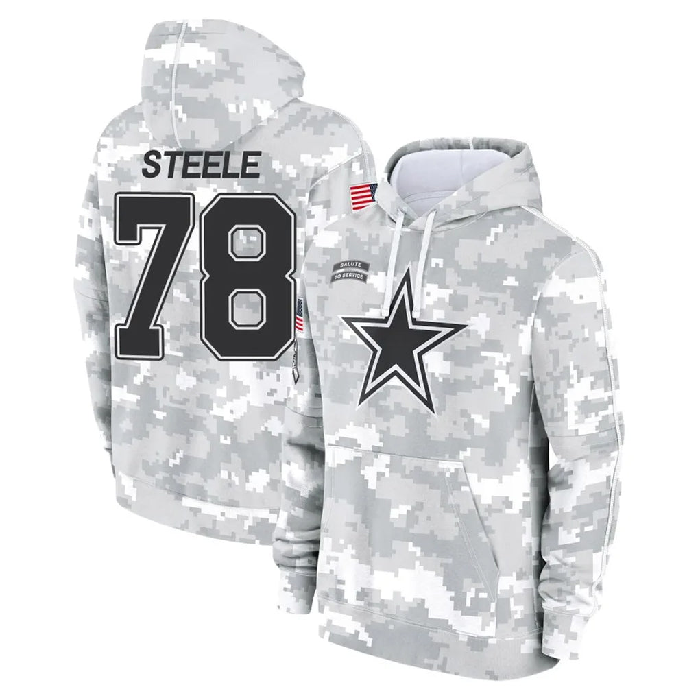 D.Cowboys #78 Terence Steele Player Arctic Camo Salute to Service Hoodies Limited Game CAdoa Stitched Jerseys
