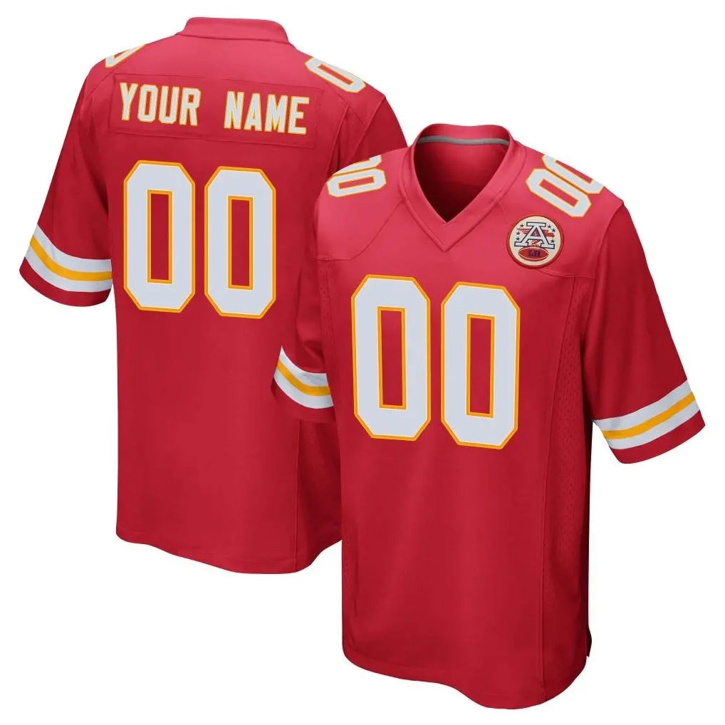 Custom KC.Chiefs Red Home Game Any Name & Numbers CAdoa Stitched Jerseys