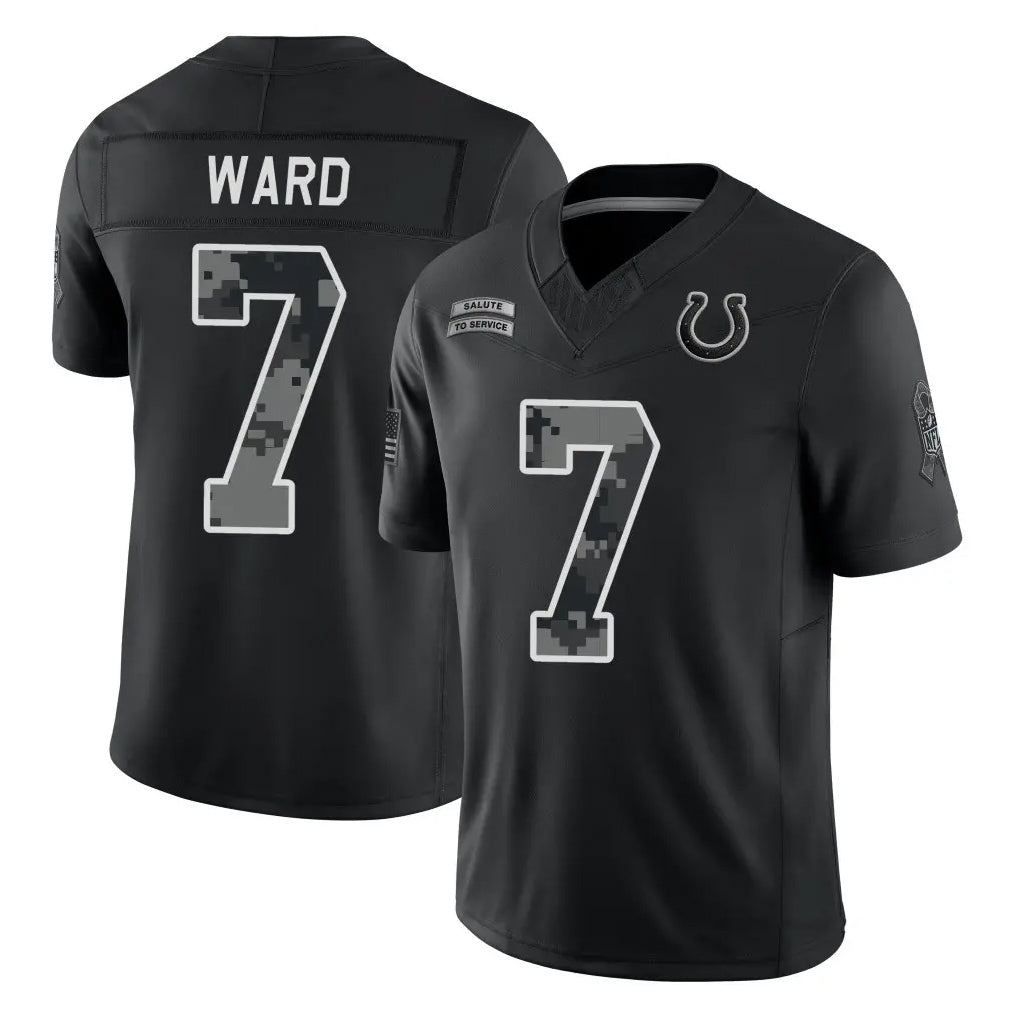 IN.Colts #7 Charvarius Ward Sr. Player Black Limited 2026 Salute to Service Home Game CAdoa Stitched Jerseys