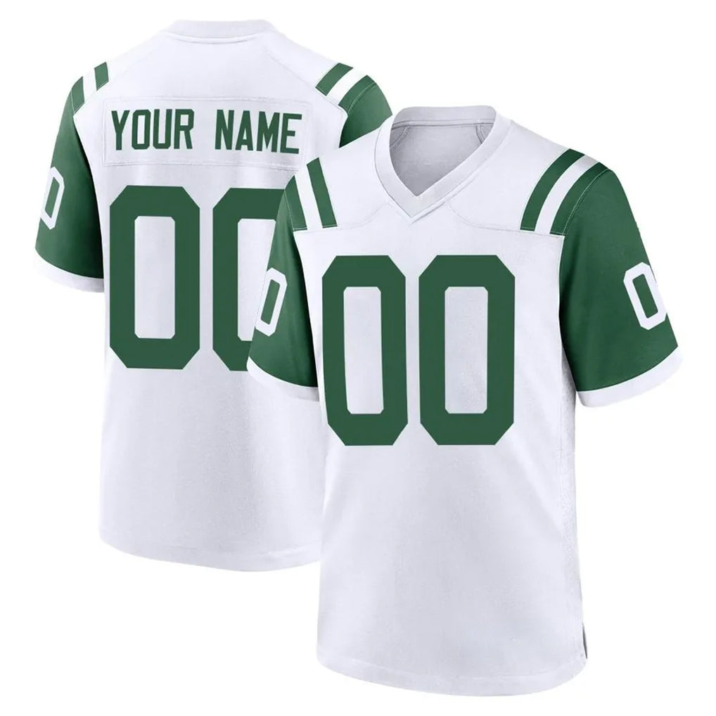 Custom NY.Jets White Classic Home Game Any Name & Numbers CAdoa Stitched Jerseys