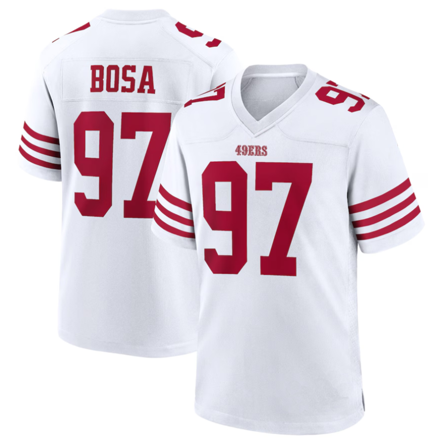 CAdoa SF.49ers #97 Nick Bosa Player White Game Stitched Jerseys