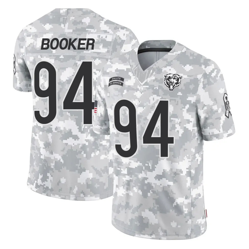 C.Bears #94 Austin Booker Player Arctic Camo Salute to Service Limited CAdoa Stitched Jerseys