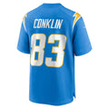 CAdoa LA.Chargers #83 Tyler Conklin Powder Blue Team Game Jersey