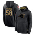 C.Panthers #58 Bobby Okereke Player Black Salute to Service Pullover Hoodies Limited Game CAdoa Stitched Jerseys