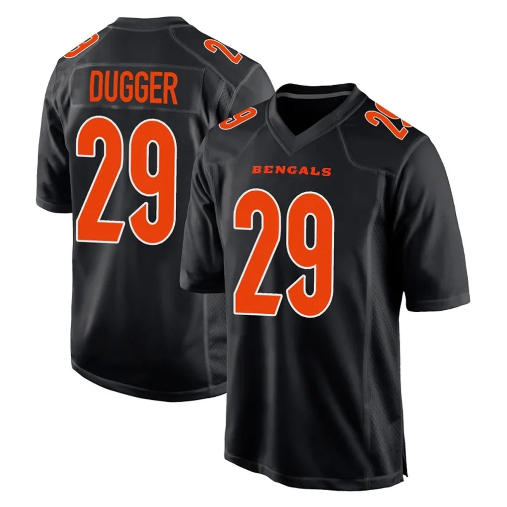 C.Bengals #29 Kyle Dugger Player Black Fashion Game CAdoa Stitched Jerseys