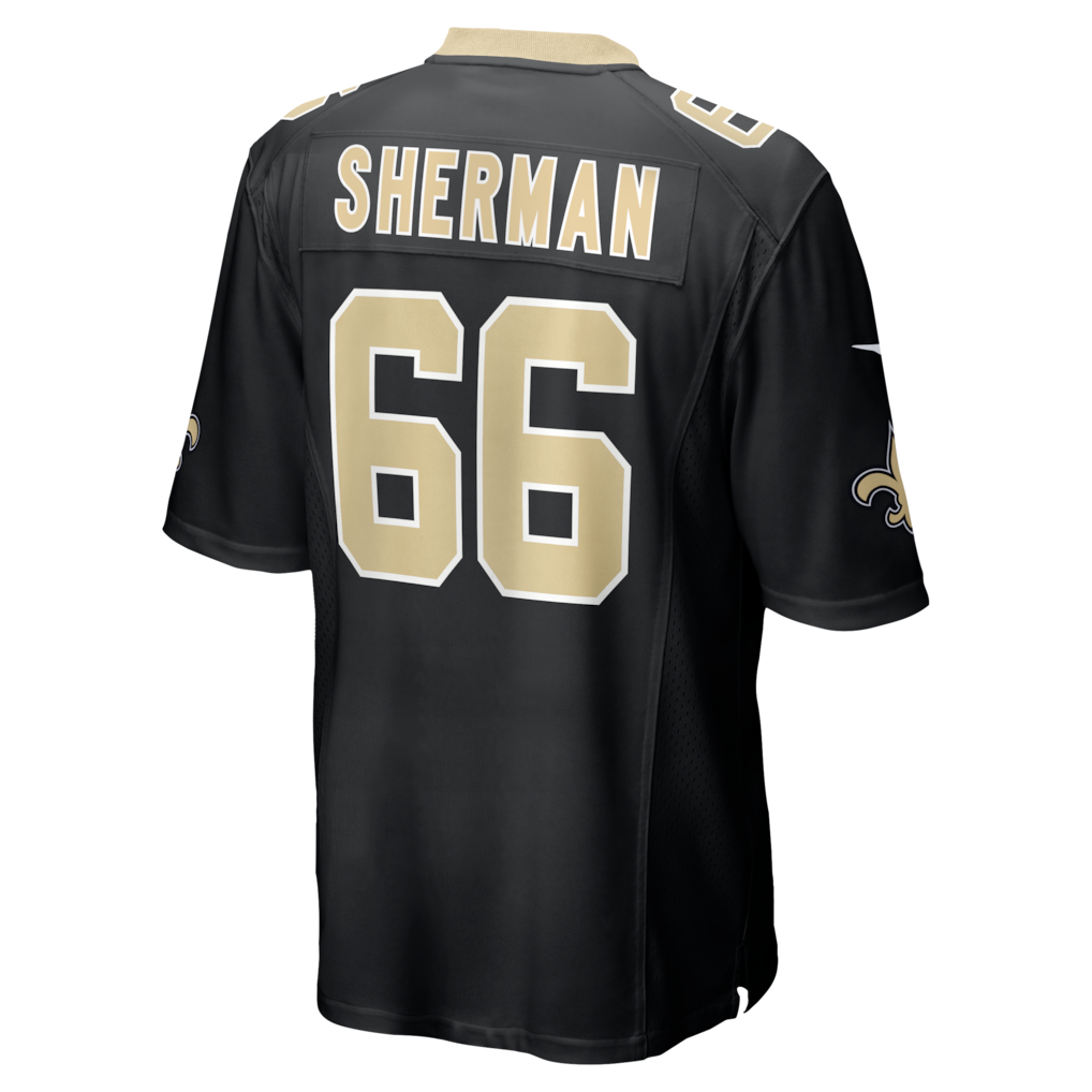CAdoa NO.Saints #66 William Sherman Black Team Game Jersey