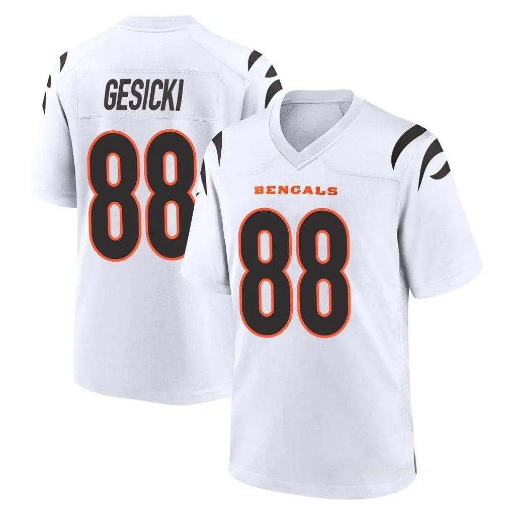 C.Bengals #88 Mike Gesicki Player White Home Game CAdoa Stitched Jerseys