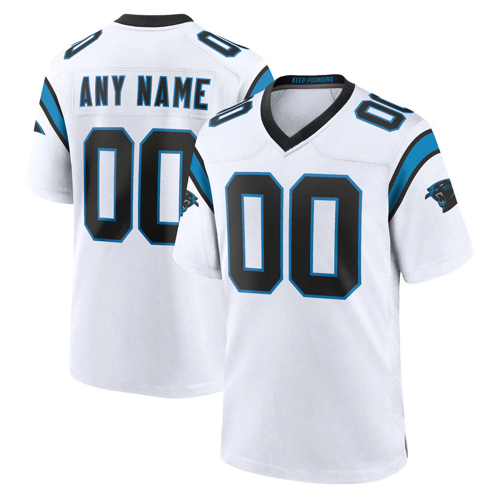 Custom C.Panthers White Home Game Any Name & Numbers CAdoa Stitched Jerseys