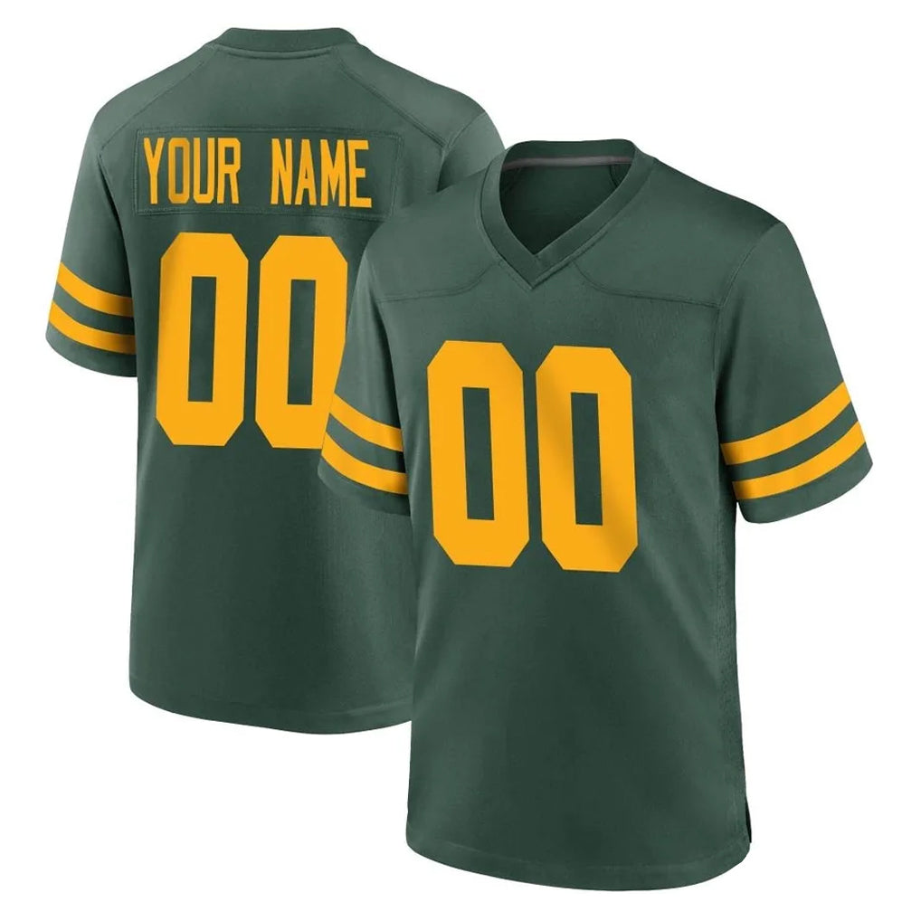 Custom GB.Packers Green Alternate Home Game Any Name & Numbers CAdoa Stitched Jerseys
