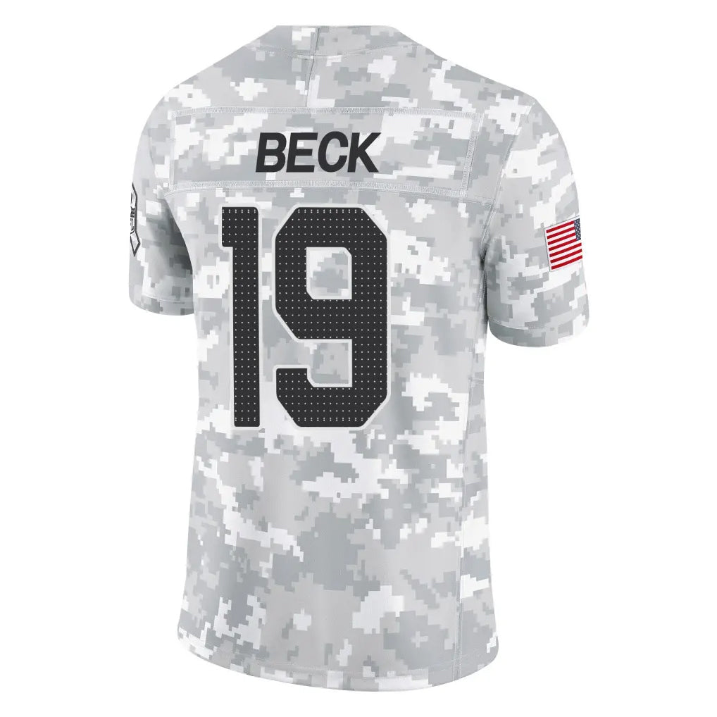 A.Cardinals #19 Carson Beck Player Camo Salute to Service Limited Home beagls Stitched Jerseys