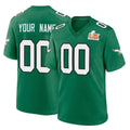 Custom P.Eagles Green Kelly Alternate Super Bowl LIX Home Game Any Name & Numbers CAdoa Stitched Jerseys