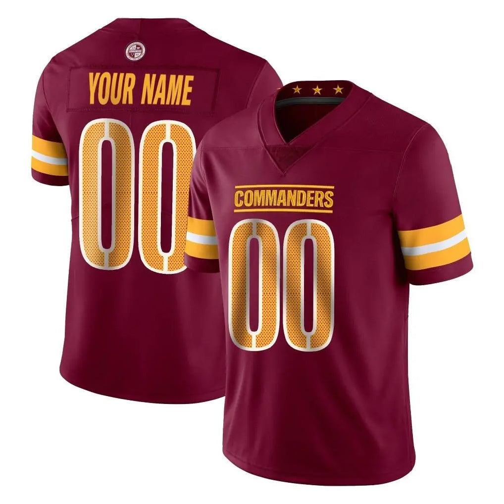Custom W.Commanders Burgundy Limited Vapor Home Game Any Name & Numbers CAdoa Stitched Jerseys