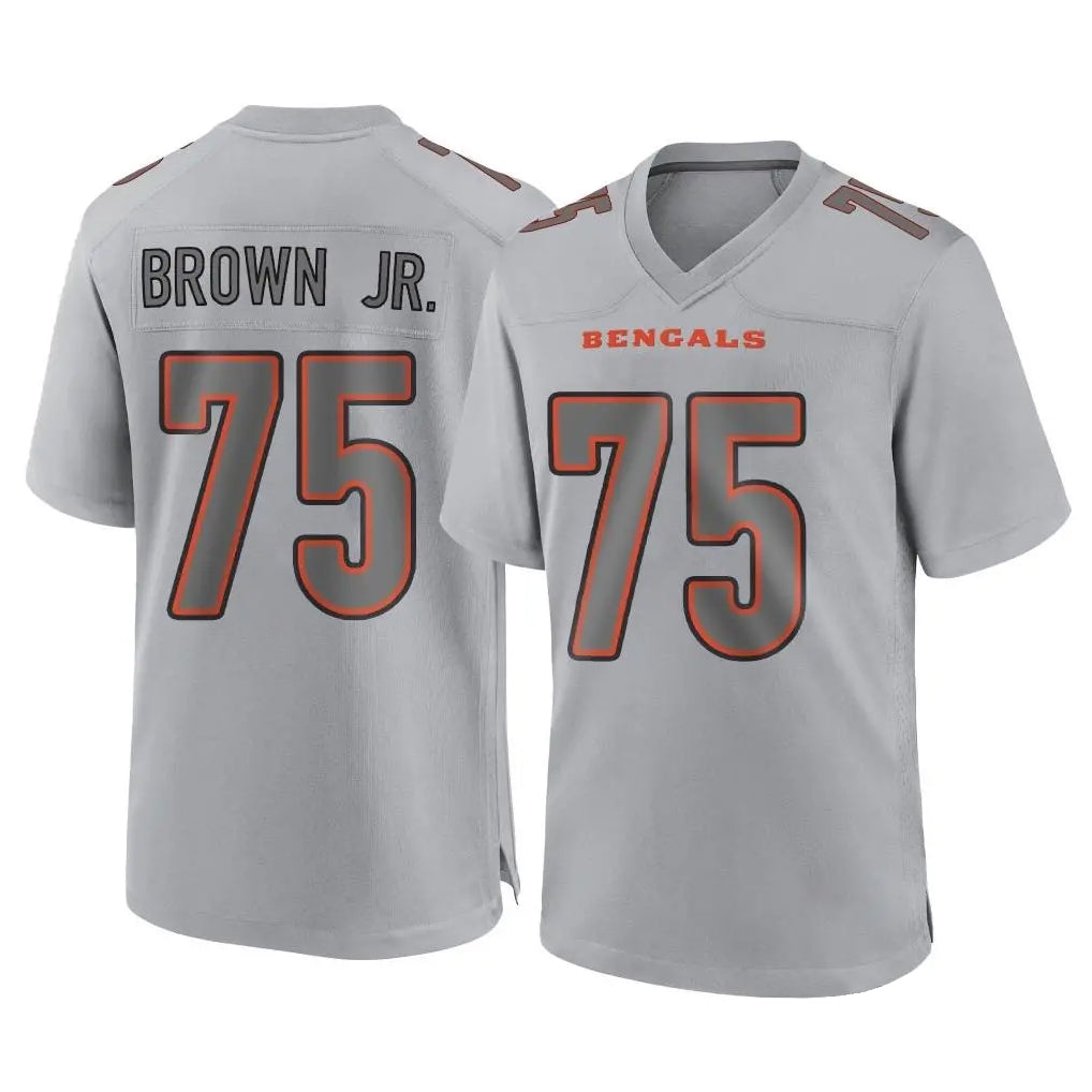 C.Bengals #75 Orlando Brown Jr. Player Gray Atmosphere Fashion Game CAdoa Stitched Jerseys