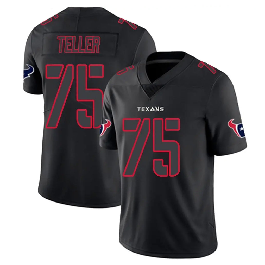 H.Texans #75 Wyatt Teller Player Black Impact Limited Game CAdoa Stitched Jerseys