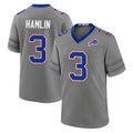 B.Bills #3 Damar Hamlin Player Gray Nickel City Home Game CAdoa Stitched Jerseys