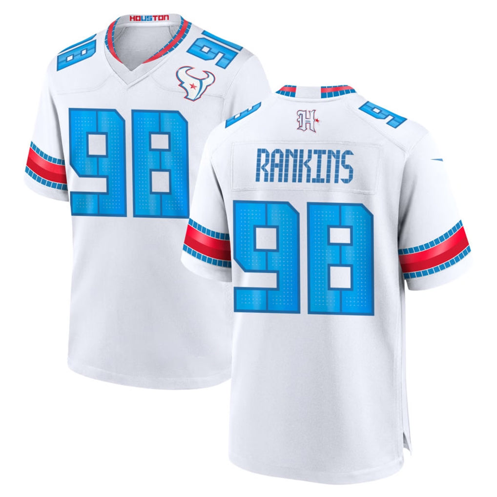 H.Texans #98 Sheldon Rankins Player Whtie 2026 Rivalries Vapor Home Game CAdoa Stitched jerseys