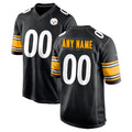 Custom P.Steelers Black Home Game Any Name & Numbers CAdoa Stitched Jerseys