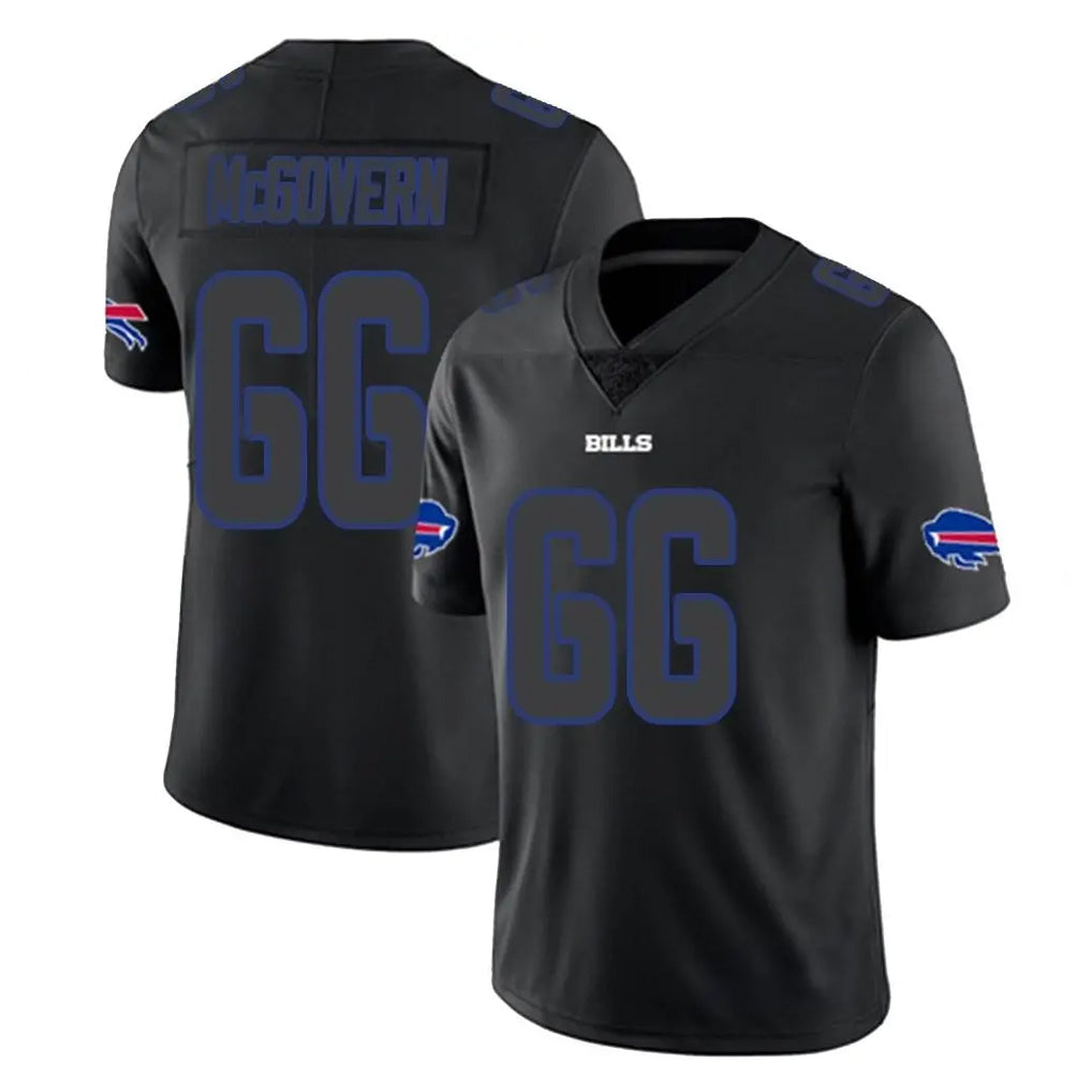 B.Bills #66 Connor McGovern Player Black Impact Limited Home Game CAdoa Stitched Jerseys