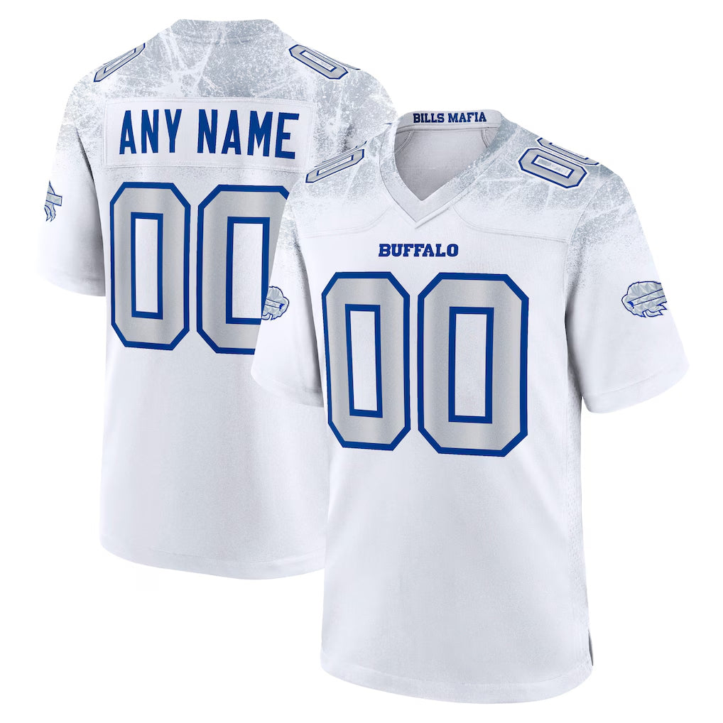 Custom B.Bills White Rivalries Collection Game Any Name & Numbers CAdoa Stitched Jerseys