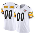Custom P.Steelers White Limited Vapor F.U.S.E. Home Game Any Name & Numbers CAdoa Stitched Jerseys