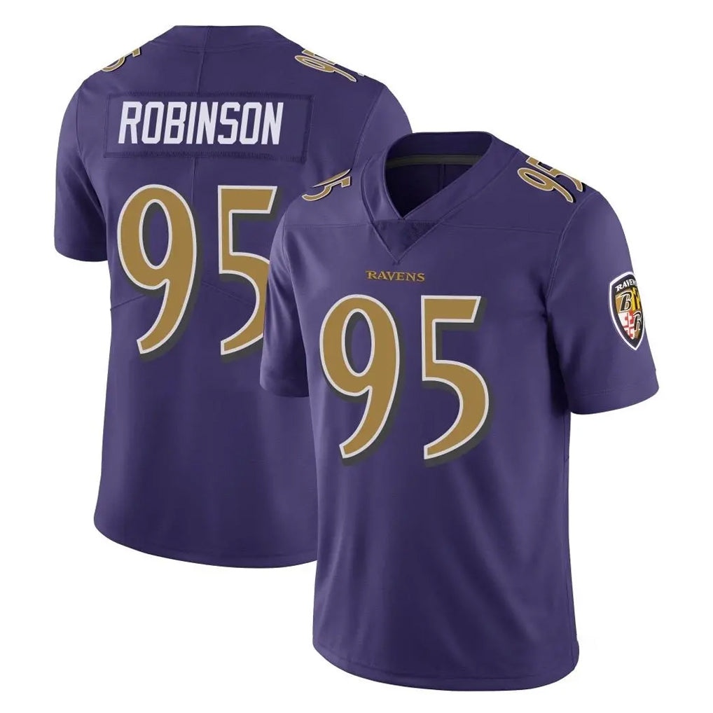B.Ravens #95 Tavius Robinson Player Purple Color Rush Vapor Untouchable Limited Home Game CAdoa Stitched Jerseys