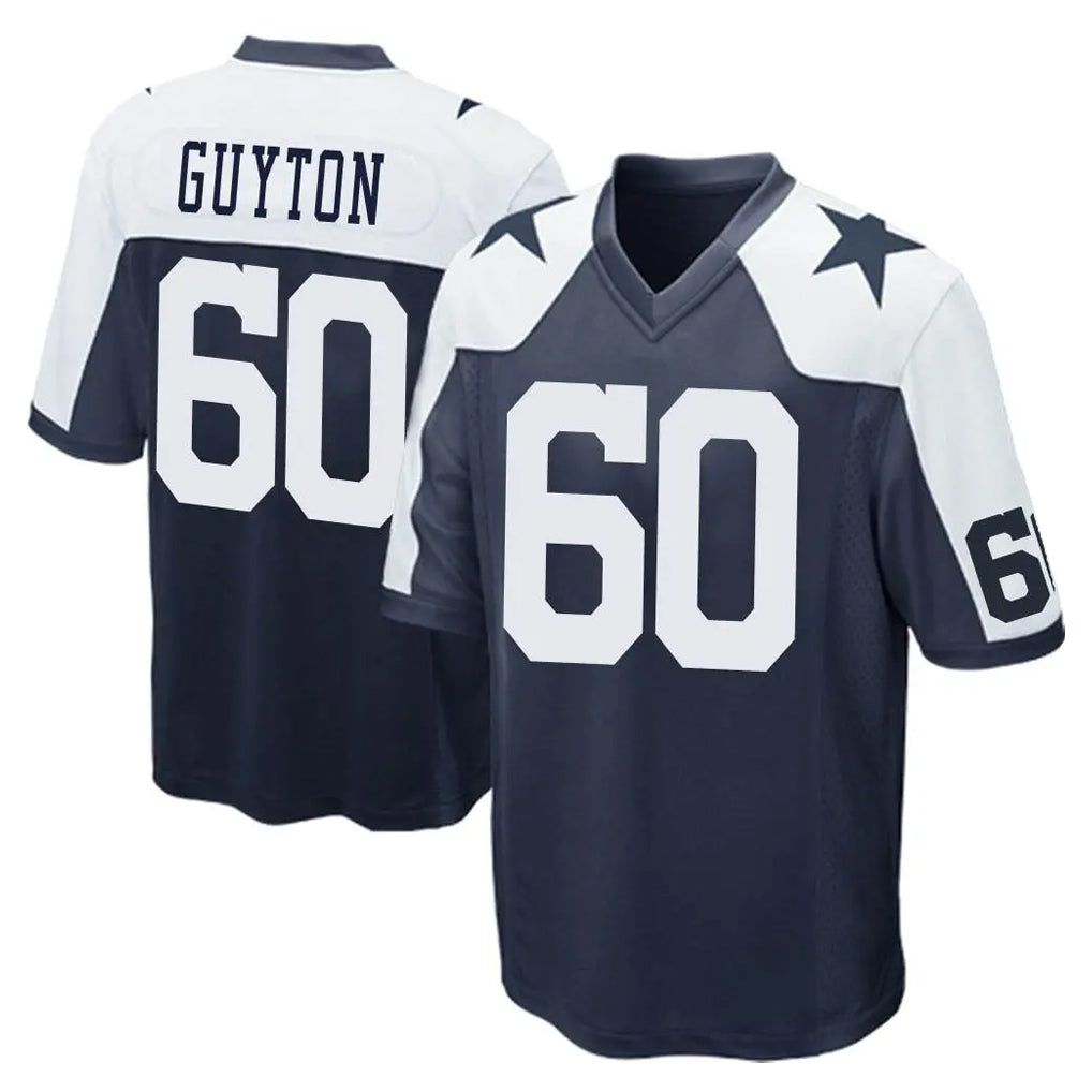 D.Cowboys #60 Tyler Guyton Player Navy-White Alternate Home Game CAdoa Stitched Jerseys