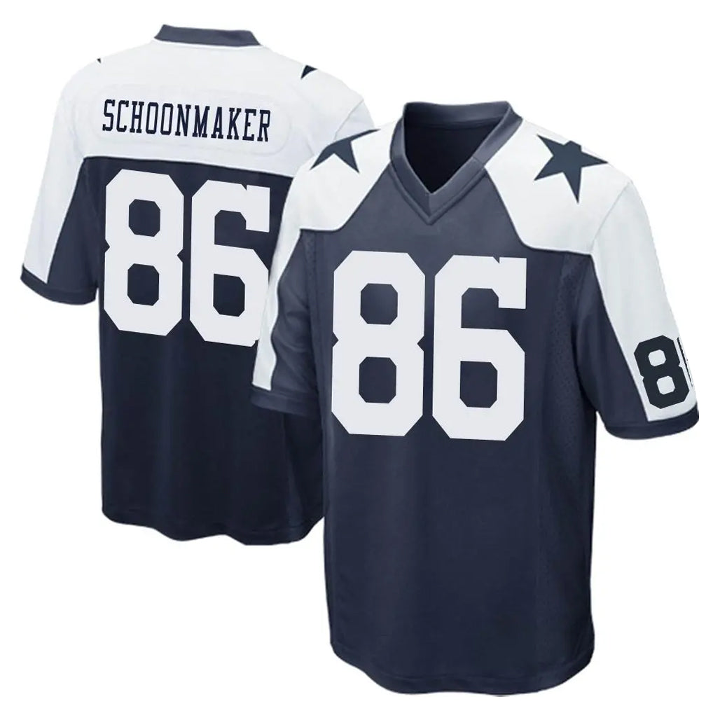 D.Cowboys #86 Luke Schoonmaker Player Navy-White Alternate Home Game CAdoa Stitched Jerseys