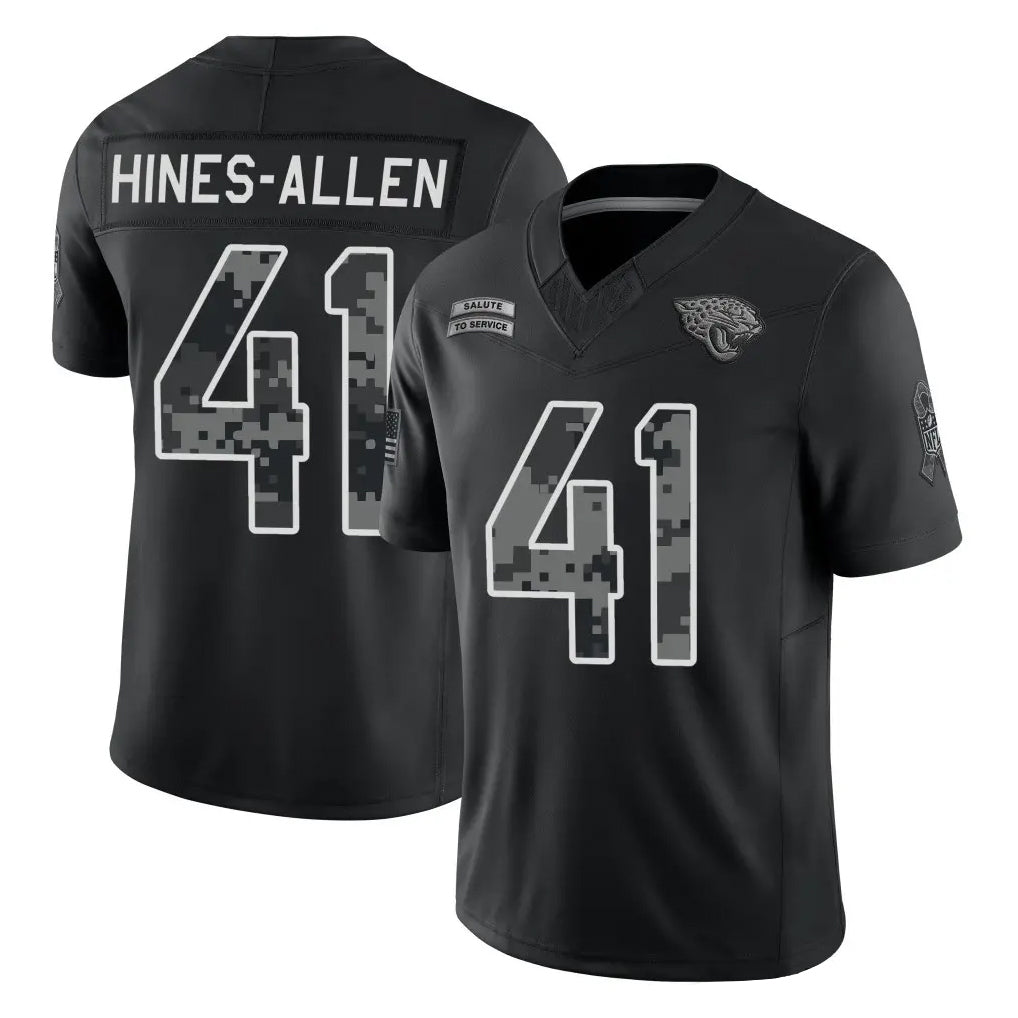 J.Jaguars #41 Josh Hines-Allen Player Black Limited 2026 Salute to Service Home Game CAdoa Stitched Jerseys